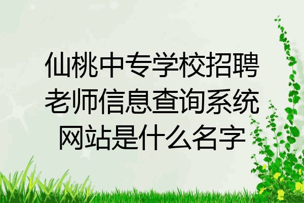 仙桃中专学校招聘老师信息查询系统网站是什么名字