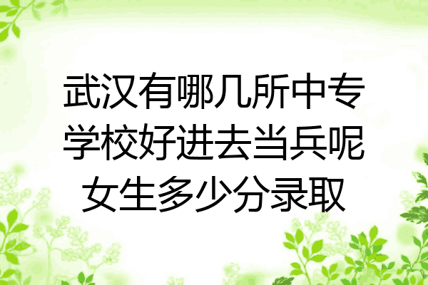 武汉有哪几所中专学校好进去当兵呢女生多少分录取