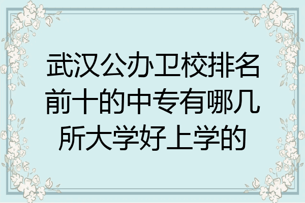 武汉公办卫校排名前十的中专有哪几所大学好上学的