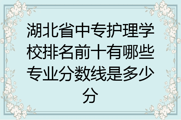 湖北省中专护理学校排名前十有哪些专业分数线是多少分