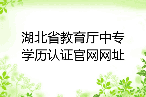 湖北省教育厅中专学历认证官网网址