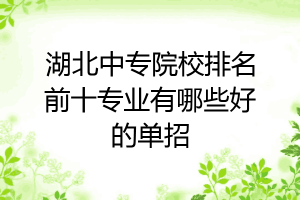 湖北中专院校排名前十专业有哪些好的单招