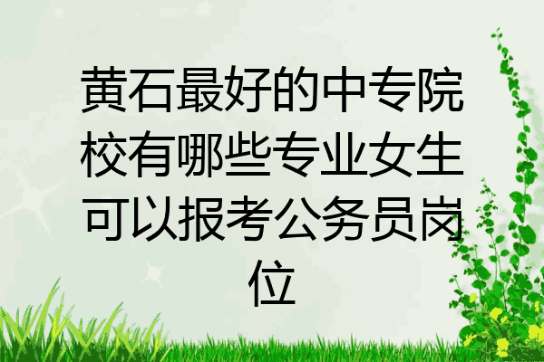 黄石最好的中专院校有哪些专业女生可以报考公务员岗位