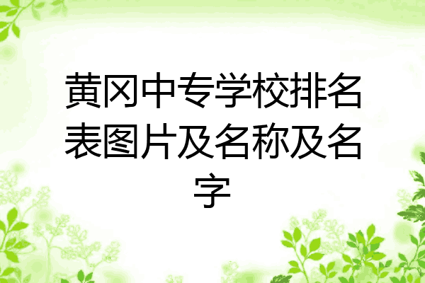 黄冈中专学校排名表图片及名称及名字