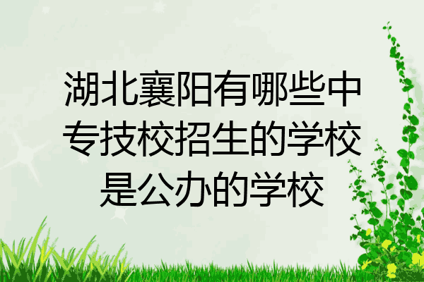 湖北襄阳有哪些中专技校招生的学校是公办的学校