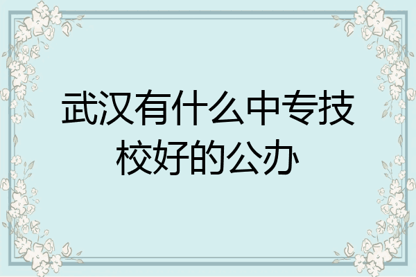 武汉有什么中专技校好的公办