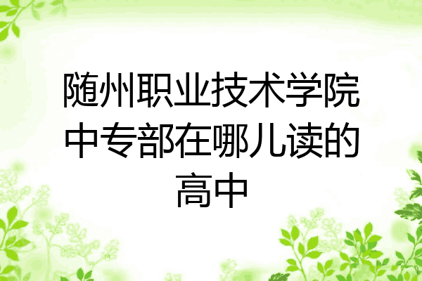 随州职业技术学院中专部在哪儿读的高中