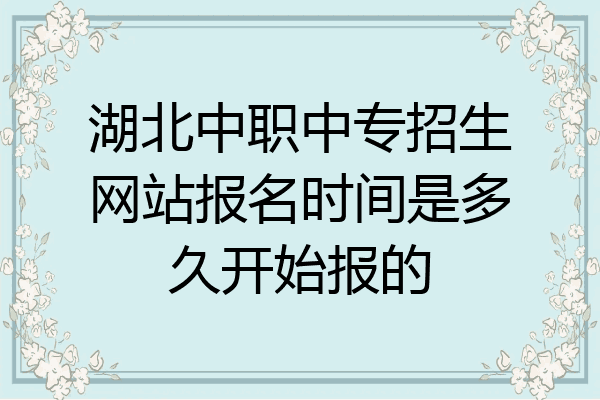 湖北中职中专招生网站报名时间是多久开始报的