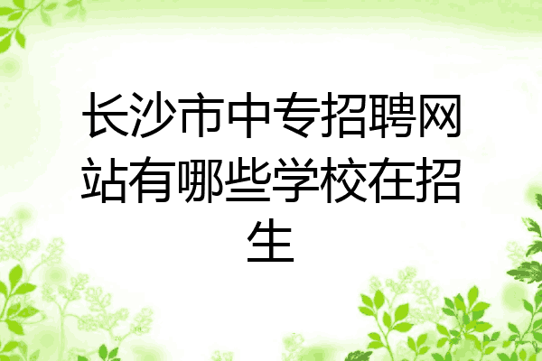 长沙市中专招聘网站有哪些学校在招生