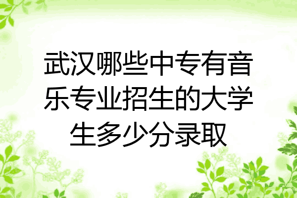 武汉哪些中专有音乐专业招生的大学生多少分录取