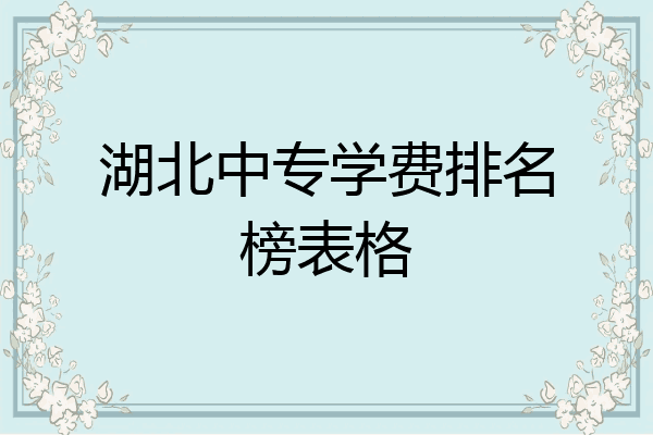 湖北中专学费排名榜表格