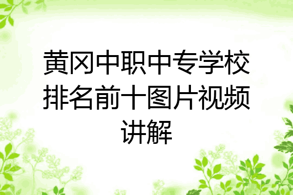 黄冈中职中专学校排名前十图片视频讲解