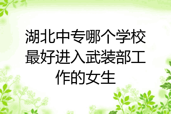 湖北中专哪个学校最好进入武装部工作的女生