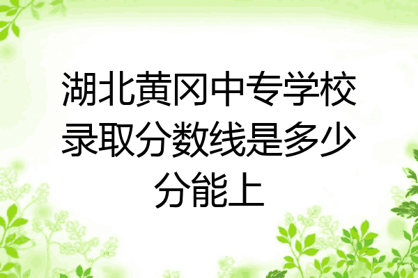 湖北黄冈中专学校录取分数线是多少分能上