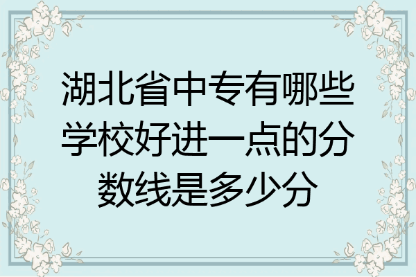 湖北省中专有哪些学校好进一点的分数线是多少分