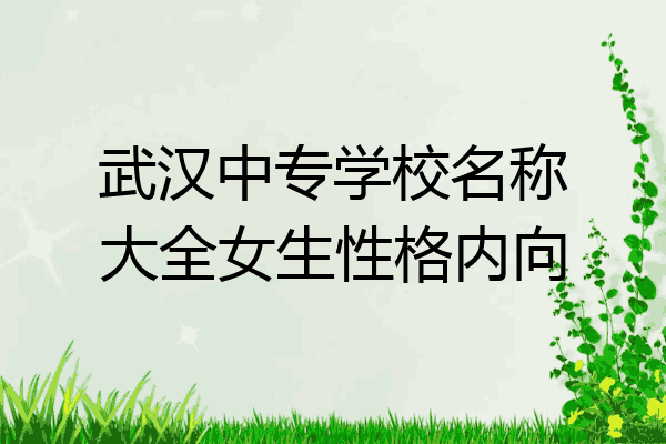 武汉中专学校名称大全女生性格内向