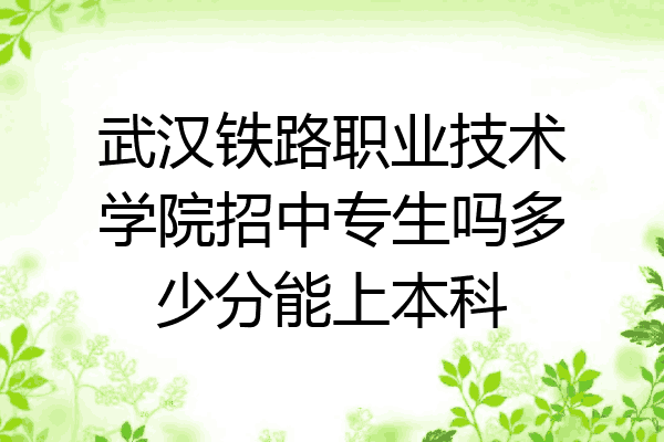 武汉铁路职业技术学院招中专生吗多少分能上本科