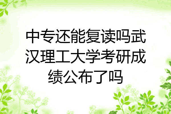 中专还能复读吗武汉理工大学考研成绩公布了吗