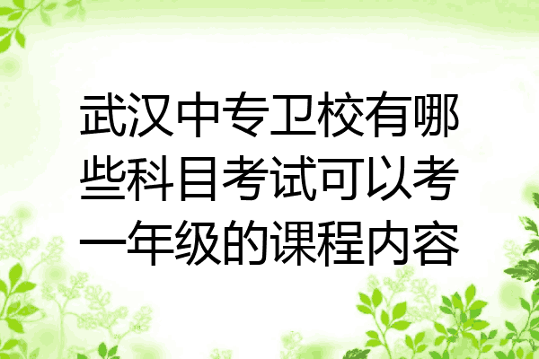 武汉中专卫校有哪些科目考试可以考一年级的课程内容