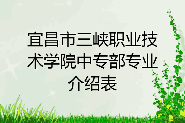 宜昌市三峡职业技术学院中专部专业介绍表