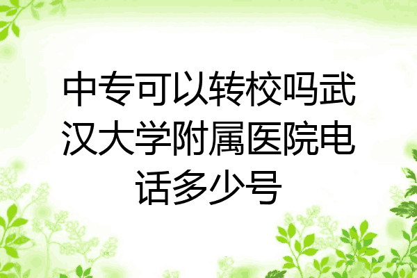 中专可以转校吗武汉大学附属医院电话多少号