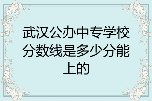 武汉公办中专学校分数线是多少分能上的