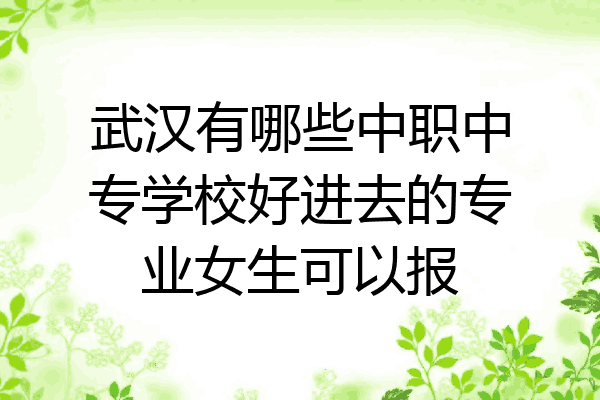 武汉有哪些中职中专学校好进去的专业女生可以报