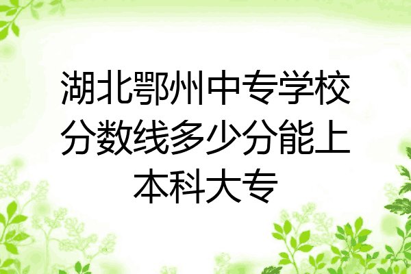 湖北鄂州中专学校分数线多少分能上本科大专