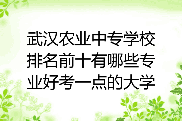 武汉农业中专学校排名前十有哪些专业好考一点的大学