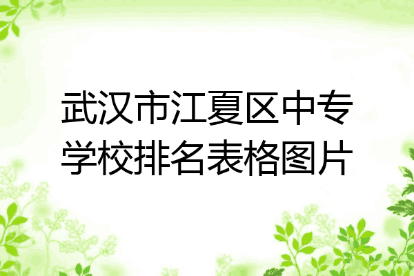 武汉市江夏区中专学校排名表格图片