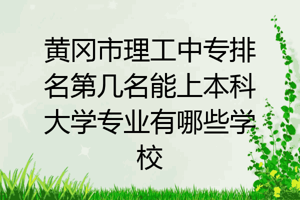 黄冈市理工中专排名第几名能上本科大学专业有哪些学校