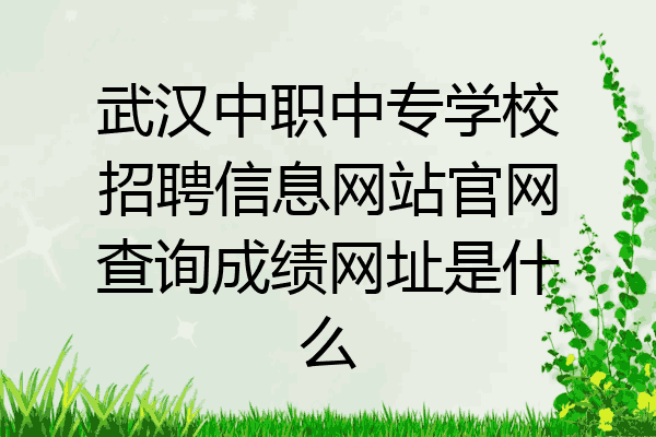 武汉中职中专学校招聘信息网站官网查询成绩网址是什么