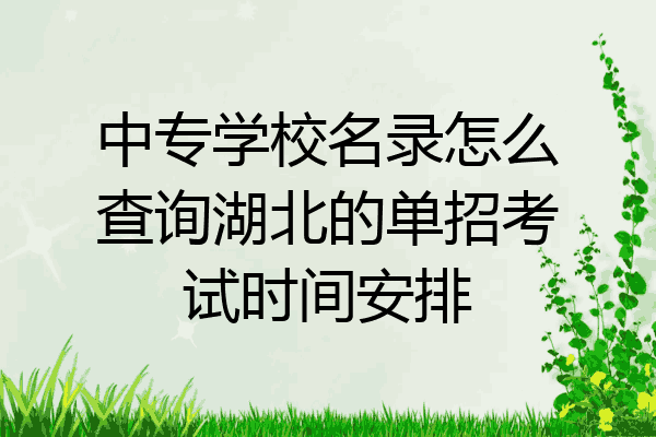 中专学校名录怎么查询湖北的单招考试时间安排