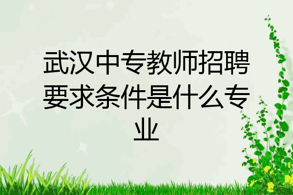 武汉中专教师招聘要求条件是什么专业
