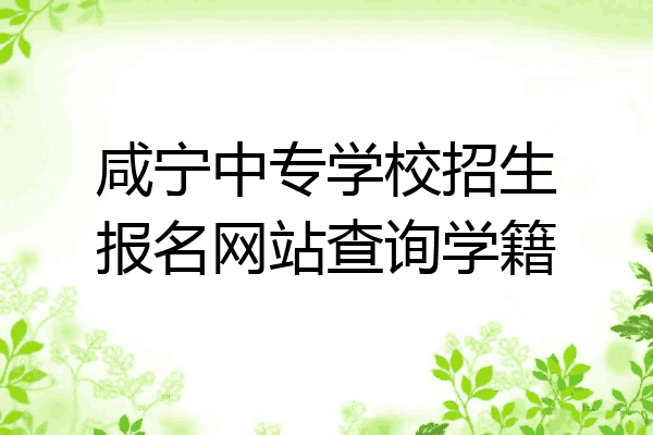 咸宁中专学校招生报名网站查询学籍