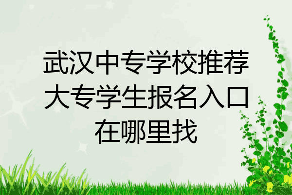 武汉中专学校推荐大专学生报名入口在哪里找