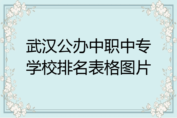 武汉公办中职中专学校排名表格图片