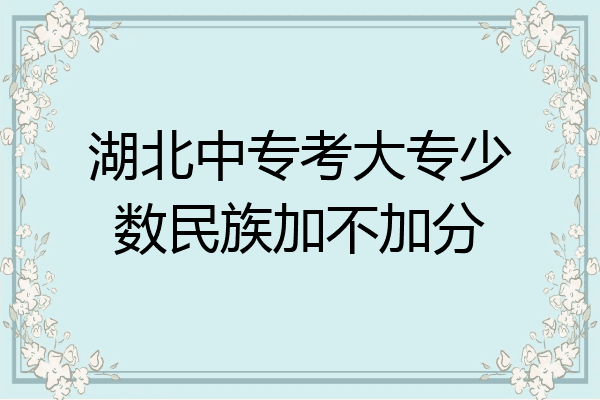 湖北中专考大专少数民族加不加分