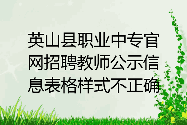 英山县职业中专官网招聘教师公示信息表格样式不正确