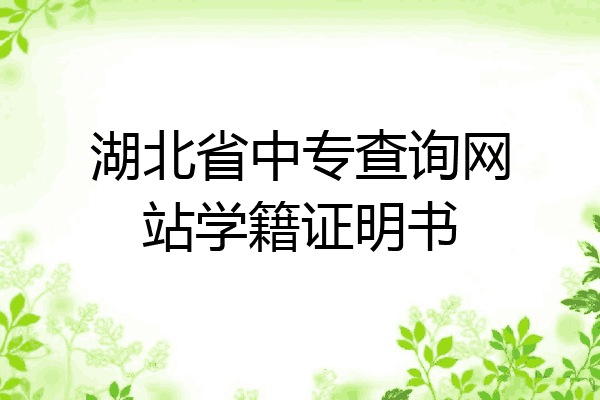 湖北省中专查询网站学籍证明书