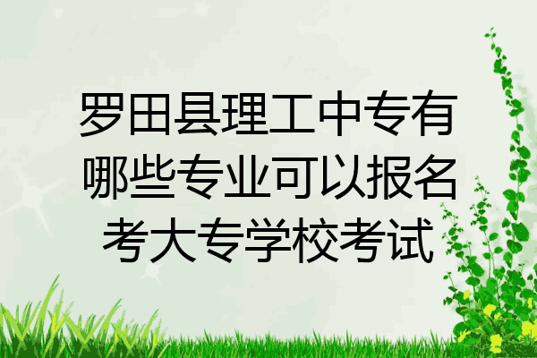 罗田县理工中专有哪些专业可以报名考大专学校考试