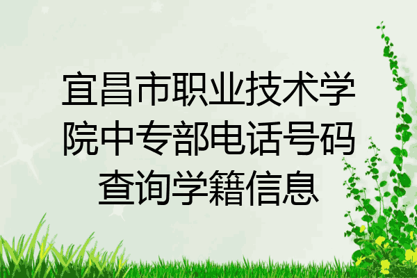 宜昌市职业技术学院中专部电话号码查询学籍信息