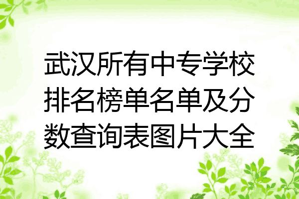 武汉所有中专学校排名榜单名单及分数查询表图片大全