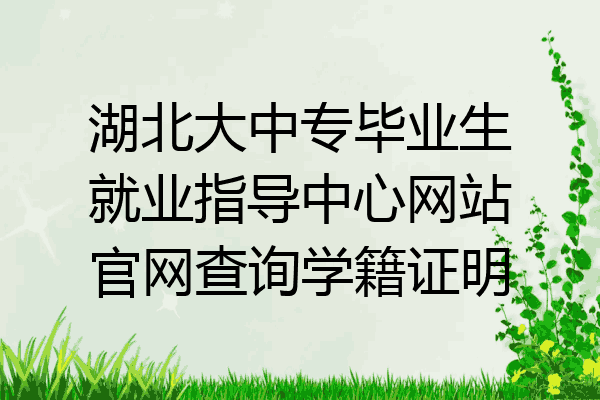 湖北大中专毕业生就业指导中心网站官网查询学籍证明