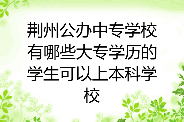 荆州公办中专学校有哪些大专学历的学生可以上本科学校