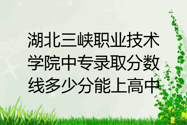 湖北三峡职业技术学院中专录取分数线多少分能上高中