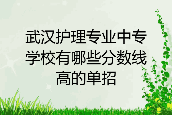 武汉护理专业中专学校有哪些分数线高的单招