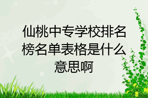 仙桃中专学校排名榜名单表格是什么意思啊