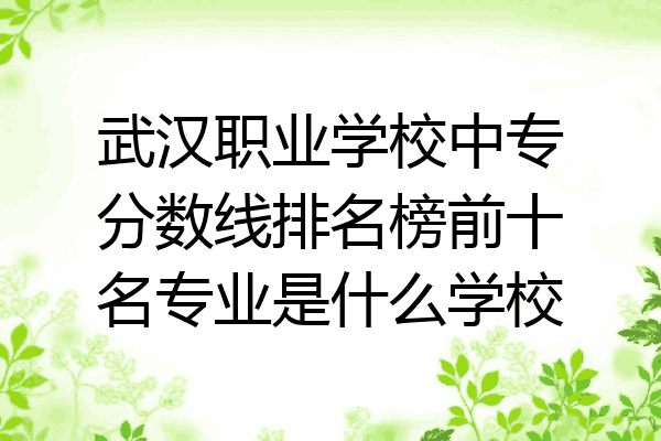 武汉职业学校中专分数线排名榜前十名专业是什么学校