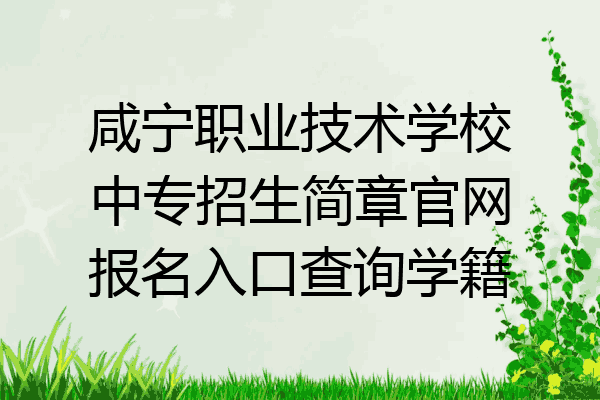 咸宁职业技术学校中专招生简章官网报名入口查询学籍